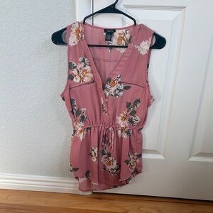 Rue21 Pink Floral Sleeveless Top